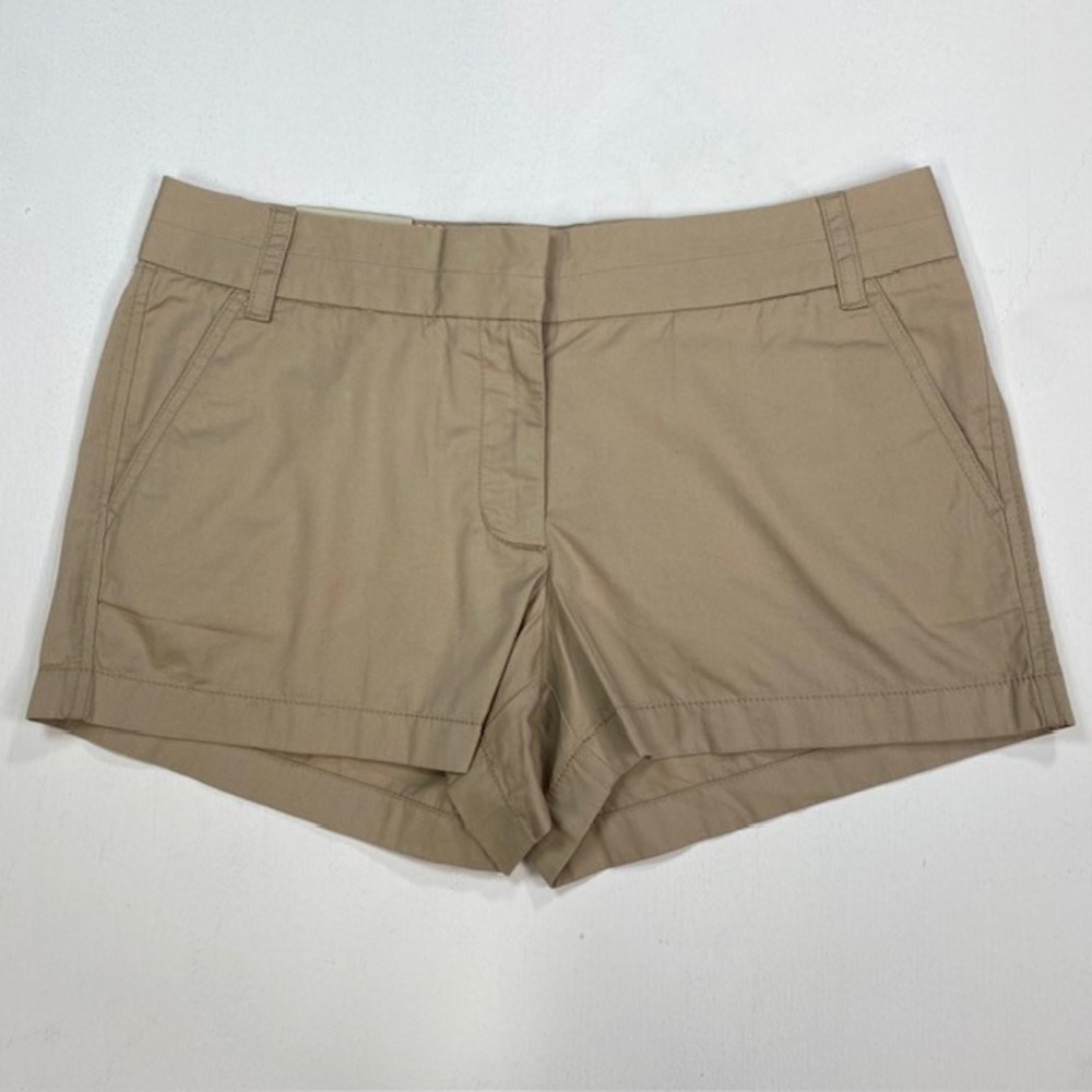 J.Crew Womens Khaki City Fit Chino Shorts Size 8 Tan Cotton NEW